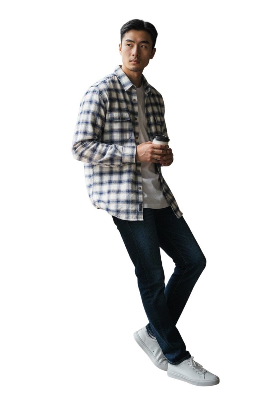 Rowm Big & Tall Nomad Collection Long Sleeve Large Plaid Corduroy Shirt